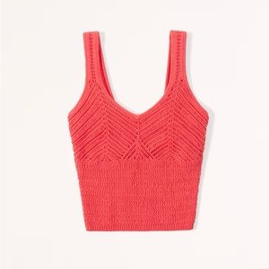 Abercrombie crochet sweater tank top red size small
